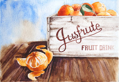 Акварельная зима. Ящик с мандаринами - Калачева (2_0.jpg